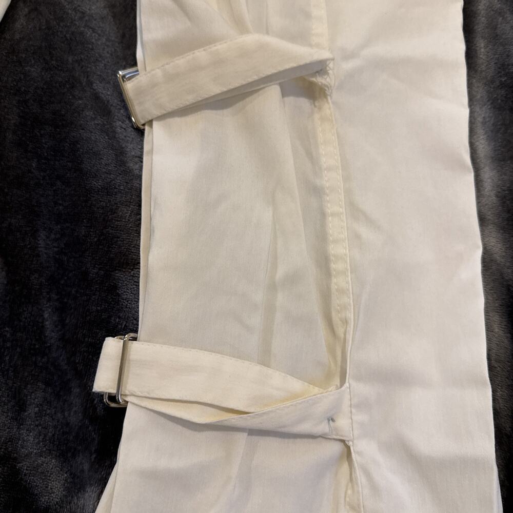 SYMMETRY White High-Rise Trouser Pants Belted Elastic Waist Size 6 - Picture 13 of 16